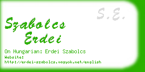 szabolcs erdei business card